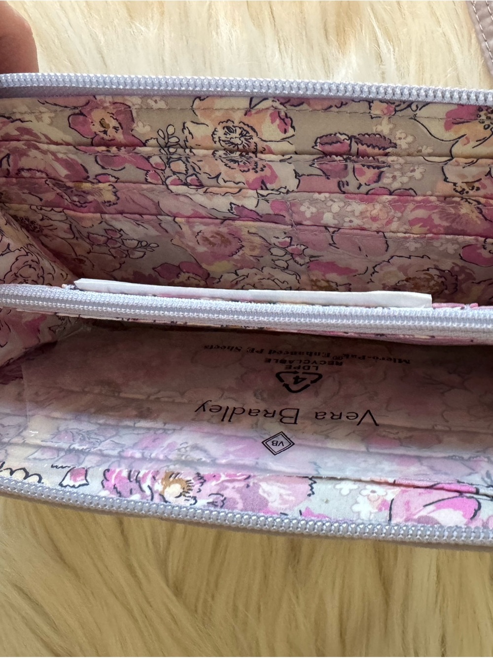 Vera Bradley Quilted Wristlet Wallet in Light Taupe - Picture 7 of 11